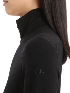 Icebreaker Women's Merino 260 Tech Long Sleeve Half Zip Thermal Top Black Online