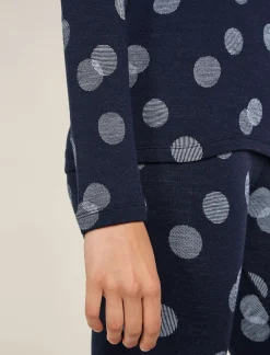 Icebreaker Women's Merino 260 Vertex Long Sleeve Crewe Thermal Top Falling Flakes MidnightNavy/Snow Best Sale