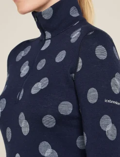 Women's Merino 260 Vertex Long Sleeve Half Zip Thermal Top Falling Flakes-Icebreaker Discount