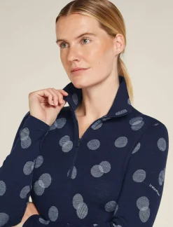 Women's Merino 260 Vertex Long Sleeve Half Zip Thermal Top Falling Flakes-Icebreaker Discount