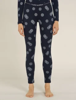 Icebreaker Women's Merino 260 Vertex Thermal Leggings Falling Flakes MidnightNavy/Snow Clearance