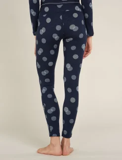 Icebreaker Women's Merino 260 Vertex Thermal Leggings Falling Flakes MidnightNavy/Snow Clearance