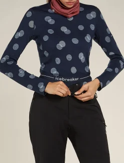 Icebreaker Women's Merino 260 Vertex Thermal Leggings Falling Flakes MidnightNavy/Snow Clearance