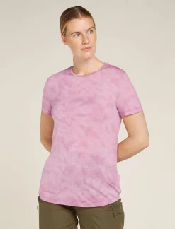 Icebreaker Women's Merino Blend 125 Cool-Lite™ Sphere Short Sleeve T-Shirt Cloud Dye Deco Hot