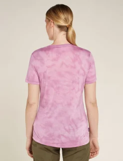 Icebreaker Women's Merino Blend 125 Cool-Lite™ Sphere Short Sleeve T-Shirt Cloud Dye Deco Hot