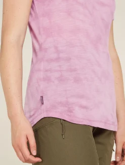 Icebreaker Women's Merino Blend 125 Cool-Lite™ Sphere Short Sleeve T-Shirt Cloud Dye Deco Hot