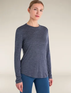 Icebreaker Women's Merino Blend 125 Cool-Lite™ Sphere Long Sleeve T-Shirt MidnightNavyHeather Clearance
