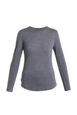 Icebreaker Women's Merino Blend 125 Cool-Lite™ Sphere Long Sleeve T-Shirt MidnightNavyHeather Clearance