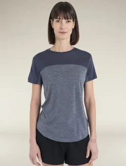 Icebreaker Women's Merino Blend 125 Cool-Lite™ Sphere Short Sleeve T-Shirt Colour Block GraphiteHeather/Graphite Best Sale