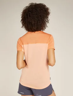 Icebreaker Women's Merino Blend 125 Cool-Lite™ Sphere Short Sleeve T-Shirt Colour Block Sunstone/Feldspar Clearance