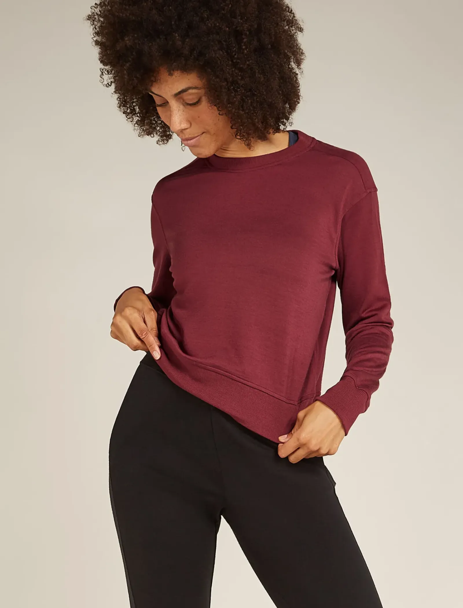 Women's Merino Blend 200 Crush Long Sleeve Sweatshirt-Icebreaker Sale