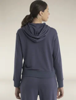 Icebreaker Women's Merino Blend 200 Crush Long Sleeve Hoodie Graphite Fashion