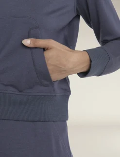 Icebreaker Women's Merino Blend 200 Crush Long Sleeve Hoodie Graphite Fashion