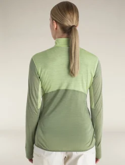 Icebreaker Women's Merino Blend 200 Realfleece™ Descender Long Sleeve Half Zip Jacket Glazen/Lichen Cheap