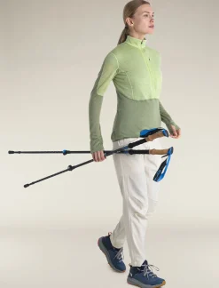 Icebreaker Women's Merino Blend 200 Realfleece™ Descender Long Sleeve Half Zip Jacket Glazen/Lichen Cheap