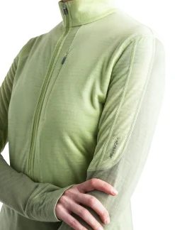 Icebreaker Women's Merino Blend 200 Realfleece™ Descender Long Sleeve Half Zip Jacket Glazen/Lichen Cheap