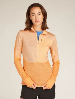 Icebreaker Women's Merino Blend 200 Realfleece™ Descender Long Sleeve Half Zip Jacket Sunston/Feldspar Best