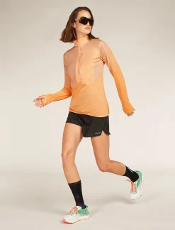 Icebreaker Women's Merino Blend 200 Realfleece™ Descender Long Sleeve Half Zip Jacket Sunston/Feldspar Best