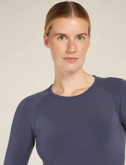 Icebreaker Women's Merino Blend 260 ZoneKnit™ Seamless Long Sleeve Crewe Thermal Top Graphite New