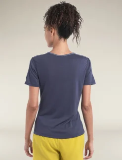 Icebreaker Women's Merino Blend 125 ZoneKnit™ Energy Wind Short Sleeve T-Shirt Graphite/GraphiteHeather Clearance