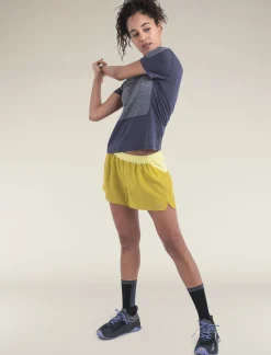 Icebreaker Women's Merino Blend 125 ZoneKnit™ Energy Wind Short Sleeve T-Shirt Graphite/GraphiteHeather Clearance