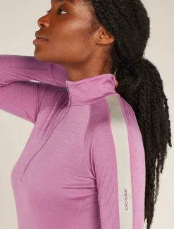 Icebreaker Women's Merino Blend 125 ZoneKnit™ Long Sleeve Half Zip Thermal Top Deco New