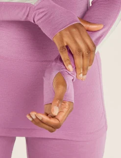 Icebreaker Women's Merino Blend 125 ZoneKnit™ Long Sleeve Half Zip Thermal Top Deco New