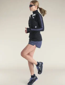 Icebreaker Women's Merino Blend 125 ZoneKnit™ Long Sleeve Half Zip Thermal Top Black/Graphite Cheap