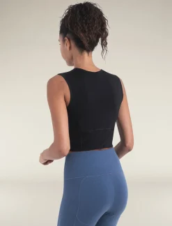 Icebreaker Women's Merino Blend 125 ZoneKnit™ Energy Wind Cropped Bra-Tank Black Cheap