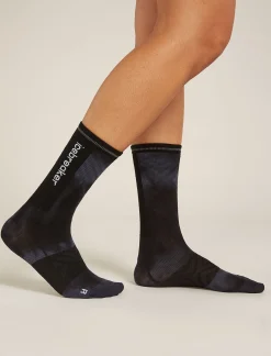 Icebreaker Women's Merino Blend Run+ Ultralight Crew Socks Cloud Dye Graphite/Black Cheap