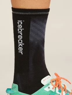 Icebreaker Women's Merino Blend Run+ Ultralight Crew Socks Cloud Dye Graphite/Black Cheap