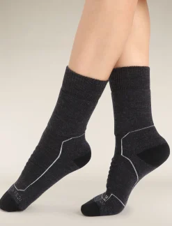Icebreaker Women's Merino Hike+ Heavy Crew Socks JetHeather Fashion