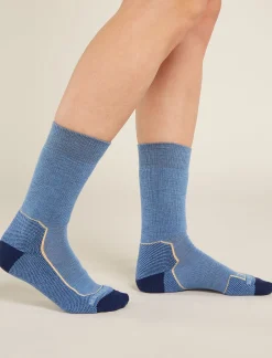 Icebreaker Women's Merino Hike+ Light Crew Socks Baja/RoyalNavy Flash Sale