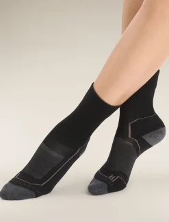 Icebreaker Women's Merino Hike+ Light Crew Socks Black/Monsoon Hot