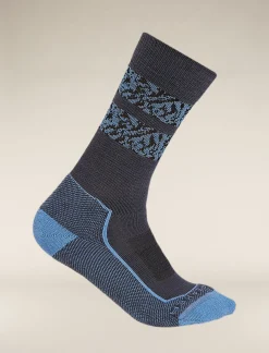 Icebreaker Women's Merino Hike+ Light Crew Natural Summit Socks Graphite/Baja Shop
