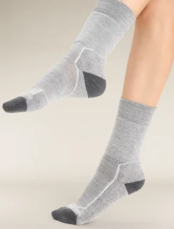 Icebreaker Women's Merino Hike+ Medium Crew Socks BlizzardHeather Outlet
