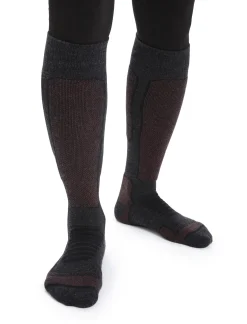 Icebreaker Women's Merino Ski+ Medium Over the Calf Socks JetHeather/Espresso Best Sale