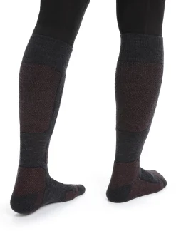 Icebreaker Women's Merino Ski+ Medium Over the Calf Socks JetHeather/Espresso Best Sale