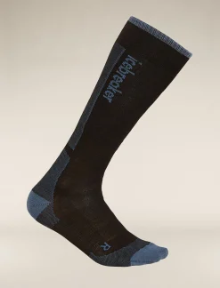 Icebreaker Women's Merino Ski+ Ultralight Over The Calf Socks Black/Dawn Hot