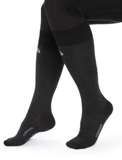 Icebreaker Women's Merino Snow Liner Over the Calf Socks Black New